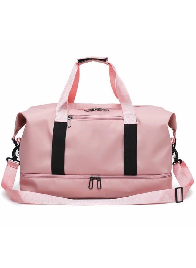 Zipper Closure Duffel Bag Pink/Black