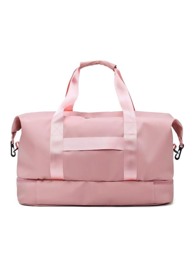 Zipper Closure Duffel Bag Pink/Black