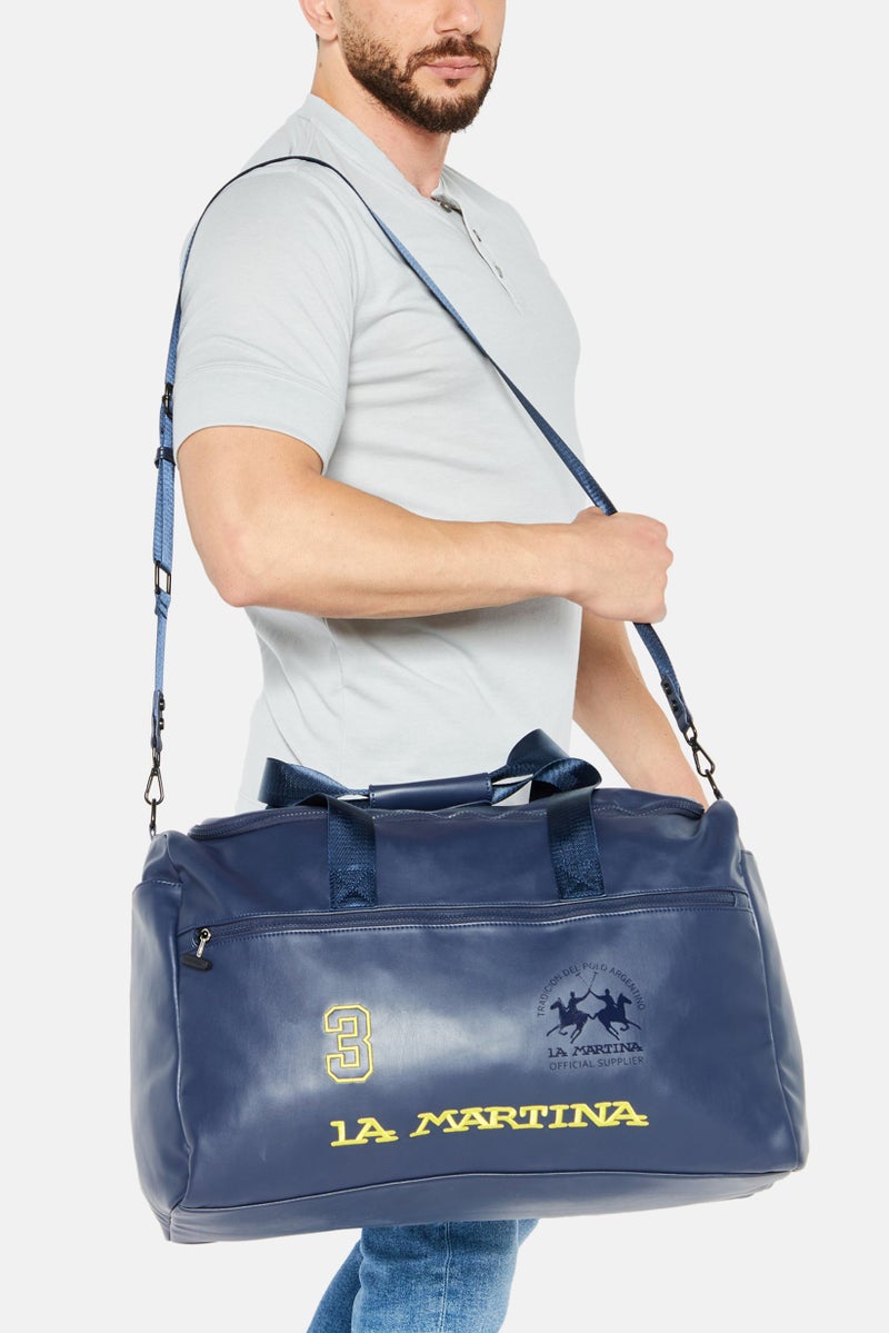 Men Brand Logo Travel Bag 50 L x 35 H x 18 W cm, Navy Combo