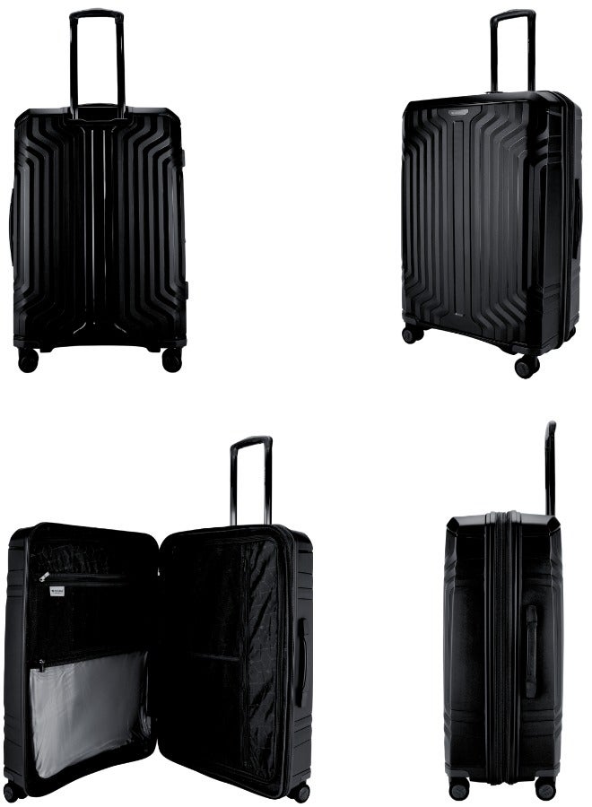 Sonada Unbreakable Luggage Unisex ,Double Zipper ,Expandable, TSA Lock With 4 Double Silent Wheels Set of 4 (Black)