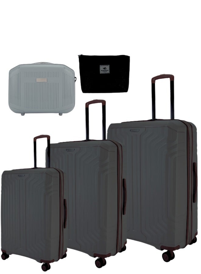 Sonada Unbreakable Luggage Unisex ,Double Zipper ,Expandable, TSA Lock With 4 Double Silent Wheels Set of 4 (Black)