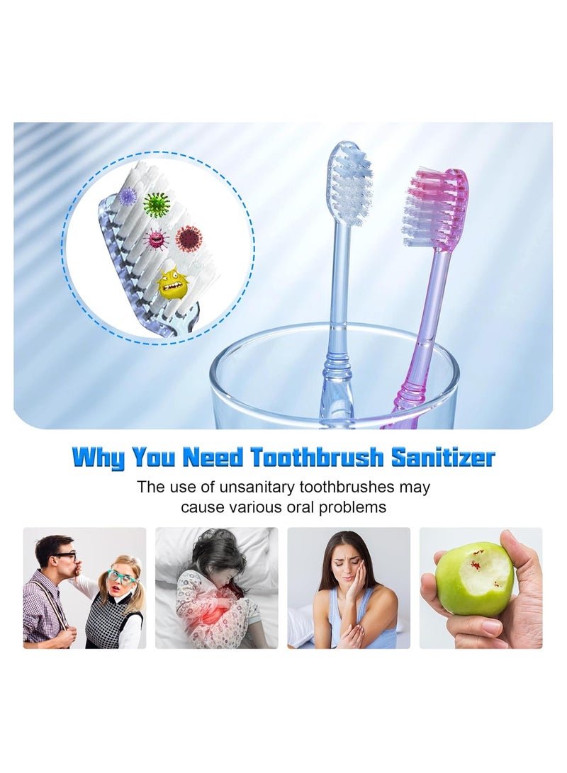 UV Sanitizer Toothbrush Case, Portable Mini Toothbrush Holder, with Fan Drying Function,Kills 99.9% of Germs, Fits All Toothbrushes for Electric and Manual,Safety Feature for Home and Travel