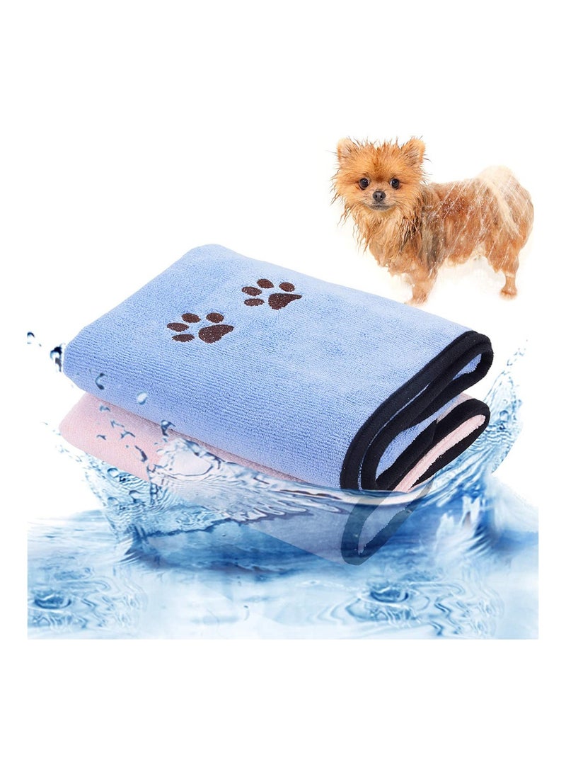 2 Pcs Towel Microfiber Quick Drying Bath Towels Large for Dogs and Puppys Super Absorbent Doggy Microfibre