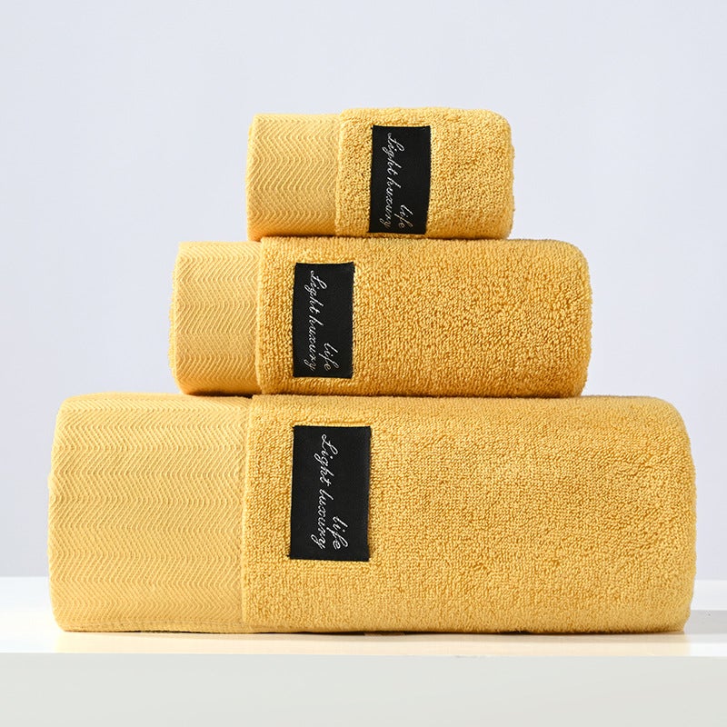 100% Cotton Towel Bath Set 3-Piece Gift Box Ginger yellow