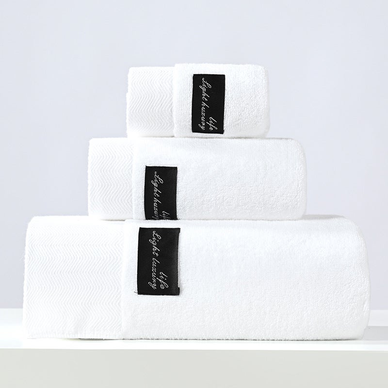 100% Cotton Towel Bath Set 3-Piece Gift Box White