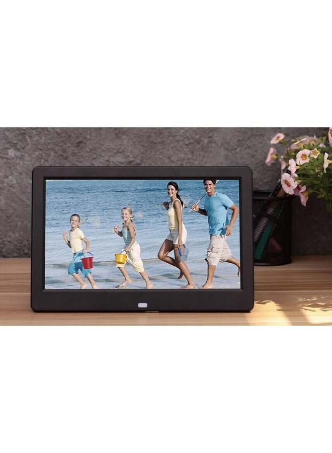 Digital Picture Frames 10.1 inch Digital Photo Frame LED Backlight HD 1024*600 Electronic Album Picture Music Movie Good Gift for Friends Family Multiple Functions (Color : Black)