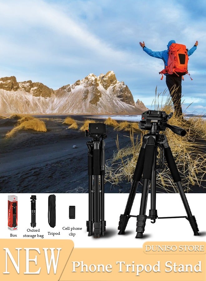 Tripod Stand Extendable Phone Tripod Stand with Portable Pouch, Portable Phone Tripod Stand, Phone Mount for iPhone＆ Android Phone Gopros DSLR Cameras