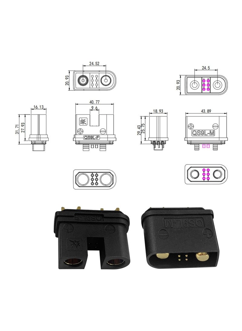 180 Amp High Current Quick Connector Anti,Spark Connector 6,10 Gauge Quick Connect Disconnect Battery Terminal for Golf E,Bike RV Winches Lifts Motor 2 Pcs