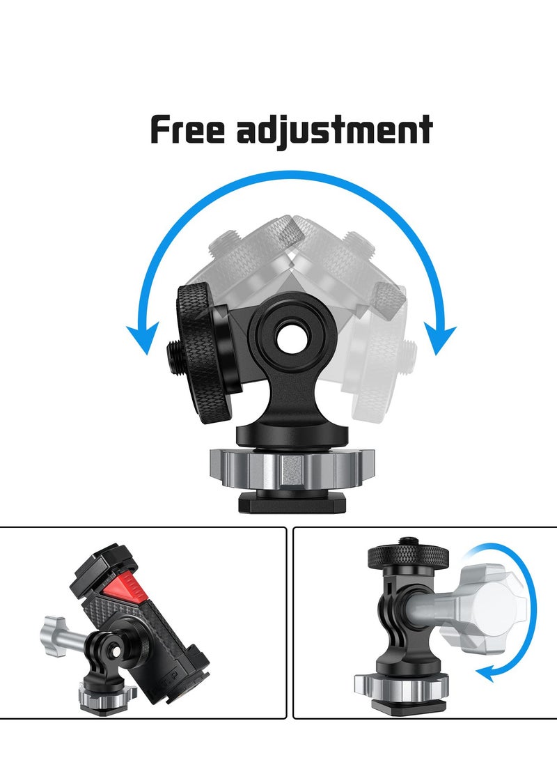 Aluminum Cold Shoe Adapter for GoPro and Camera Monitors, 1/4