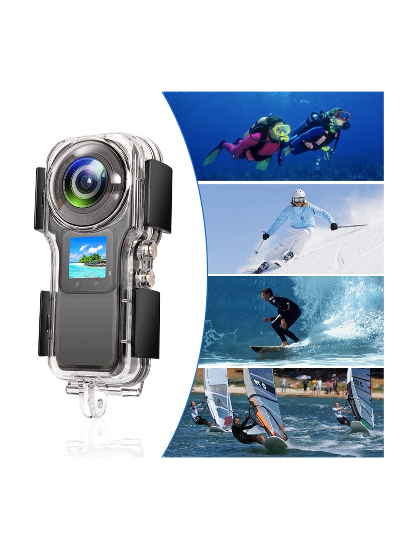 40M/131FT Waterproof Housing Case for Insta360 One RS 1-Inch 360 Edition, Underwater Photography Protective Case with Bracket Accessories for Diving and Adventure.