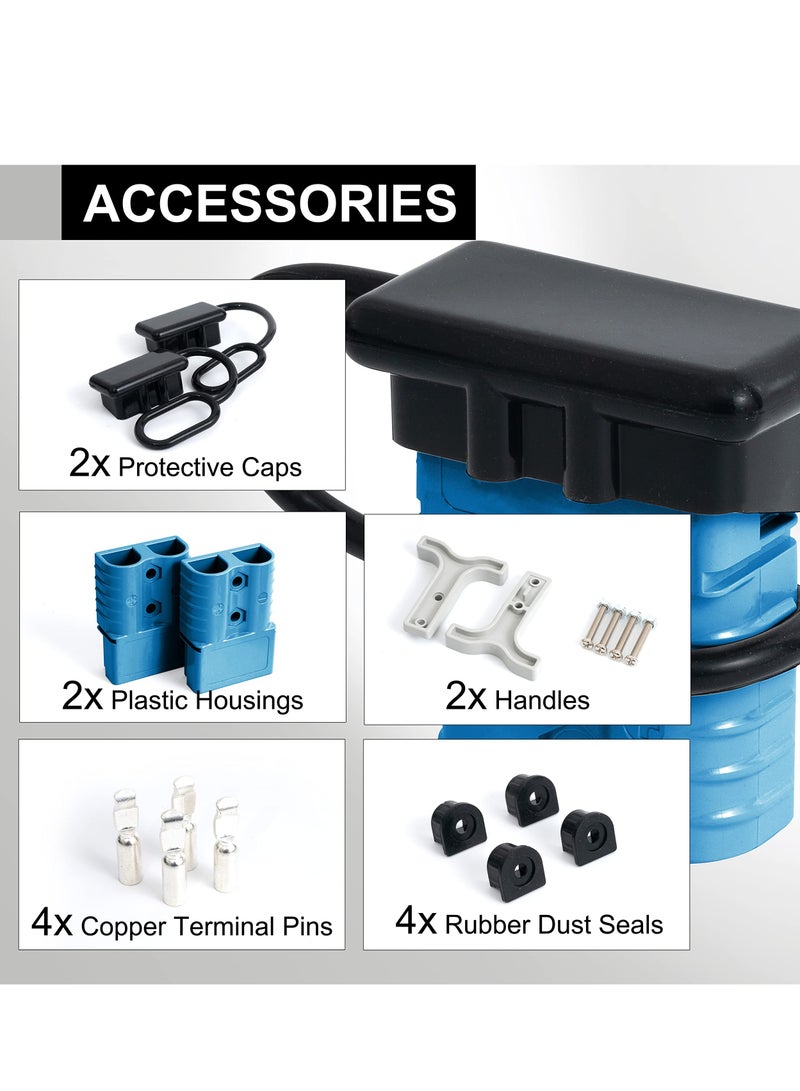 Wire Connector Set 2 Pack, 120A 4,6 Gauge Quick Connect Disconnect Harness for 12V to 36V Applications in Cars, Bikes, ATVs, Winches, and Motors
