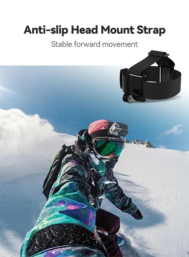 Chest Mount Harness Chesty Vest Head Mount Strap for Action Camera Compatible with GoPro Hero 11/ 10/ 9/ 8/ Max/ Go Pro Hero 7/ 6/ 5/ 4/  Session/ 3+/ 3/ Hero (2018)/ Fusion/ DJI Osmo/ AKASO