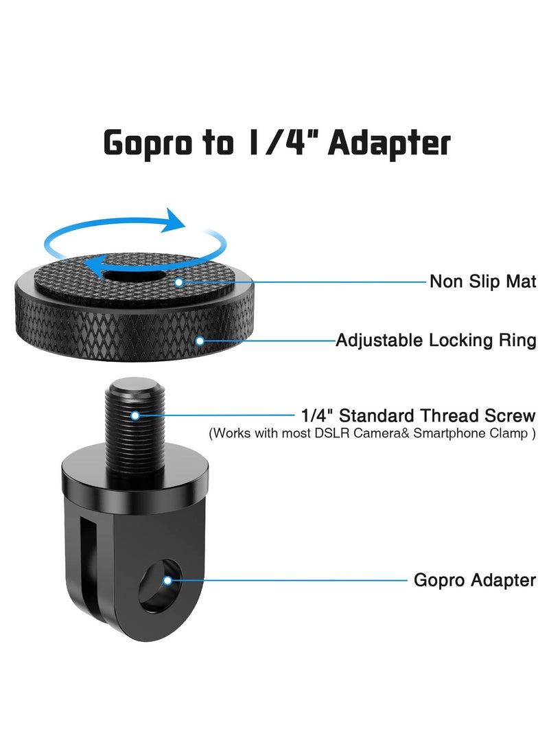 Aluminum Cold Shoe Adapter for GoPro and Camera Monitors, 1/4