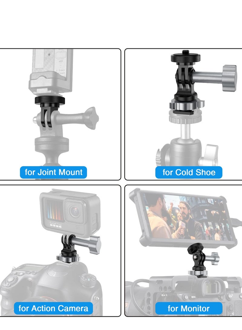 Aluminum Cold Shoe Adapter for GoPro and Camera Monitors, 1/4