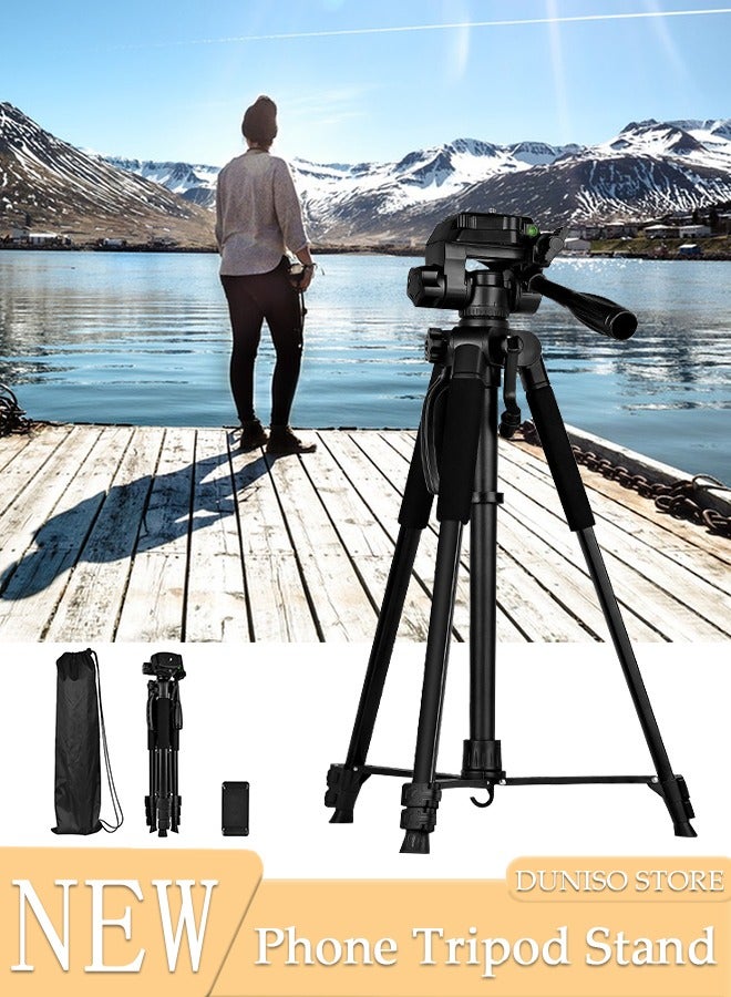 Tripod Stand Extendable Phone Tripod Stand with Portable Pouch, Portable Phone Tripod Stand, Phone Mount for iPhone＆ Android Phone Gopros DSLR Cameras