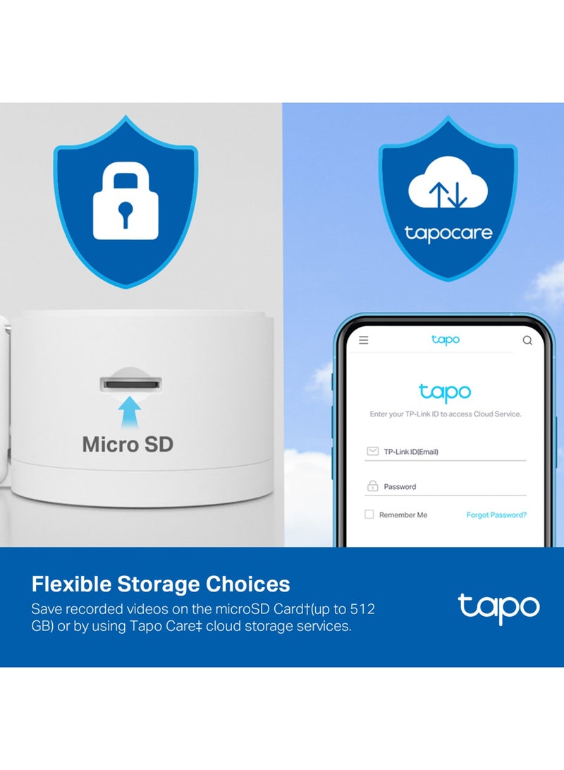 Tapo C125, WiFi Security Camera, 2K Resolution, Physical Privacy Mode, Starlight Sensor, Intelligent AI Detection and Notification, Compatible with Alexa & Google Assistant