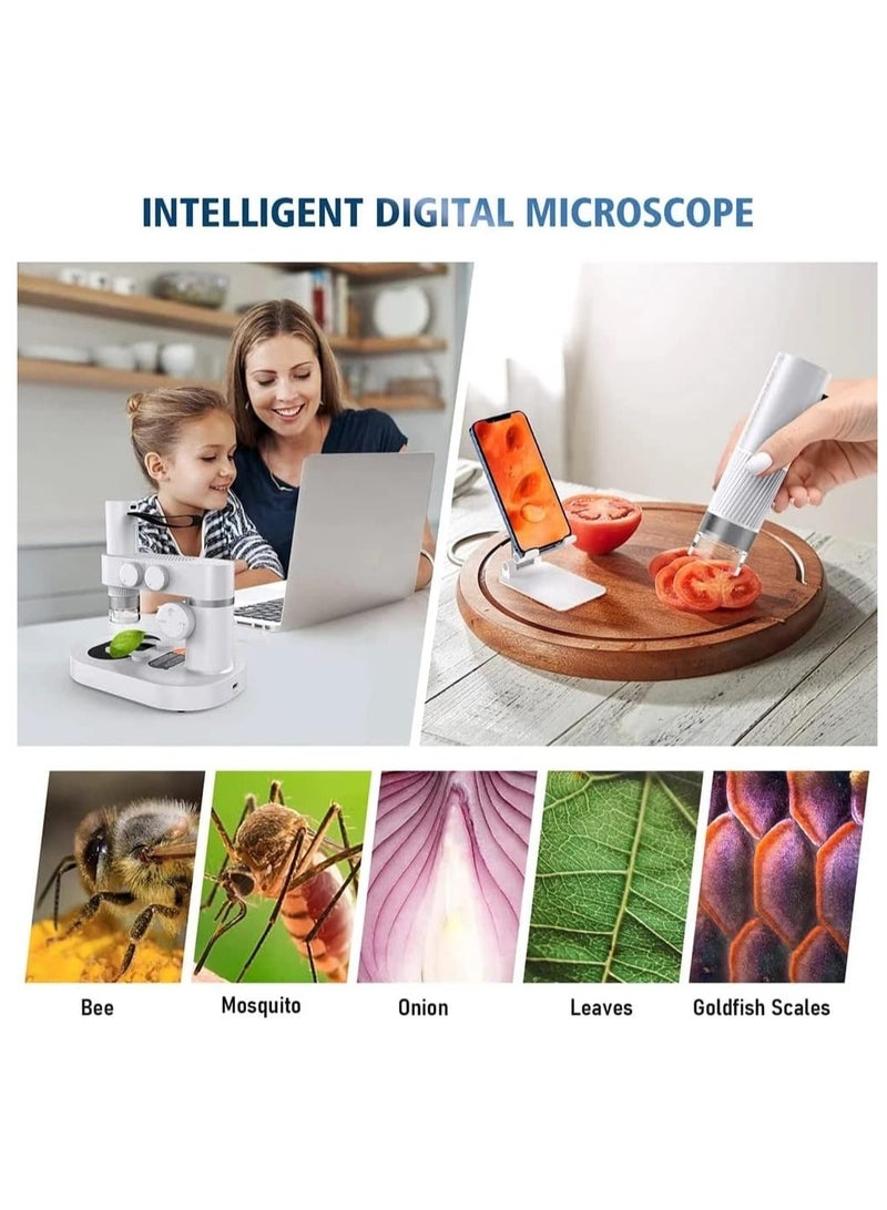 M1 WiFi Digital Microscope - 1000X HD Mini Coin Camera, Portable Handheld USB Microscope for Adults and Kids, Compatible with iPhone, Android, iPad, and Computers.