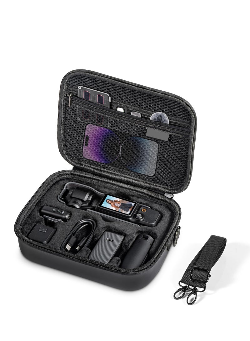 Portable PU Storage Case for DJI Osmo Pocket 3, Protective Bag with Shoulder Straps, Bi-directional Zip, Ideal for Creator Combo Accessories, Smooth and Non-snagging Design.