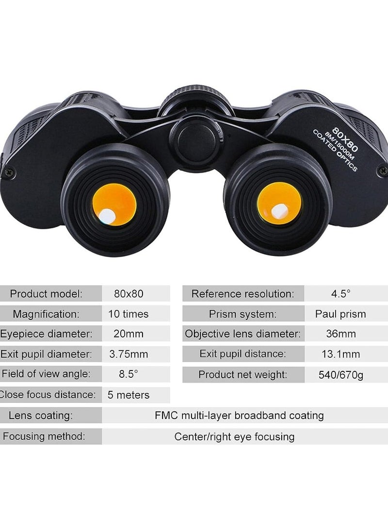 10X50 Binoculars Outdoor Sports HD Sight Professional/Daily for Adults Bird Watching Travel Hunting Football