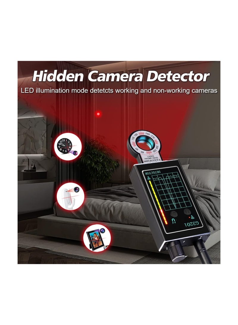 High Sensitivity Bug Detector and Hidden Camera Finder, RF Signal Scanner for Listening Devices, Ideal for Hotel and Office Use, Effective Surveillance Detection Tool.