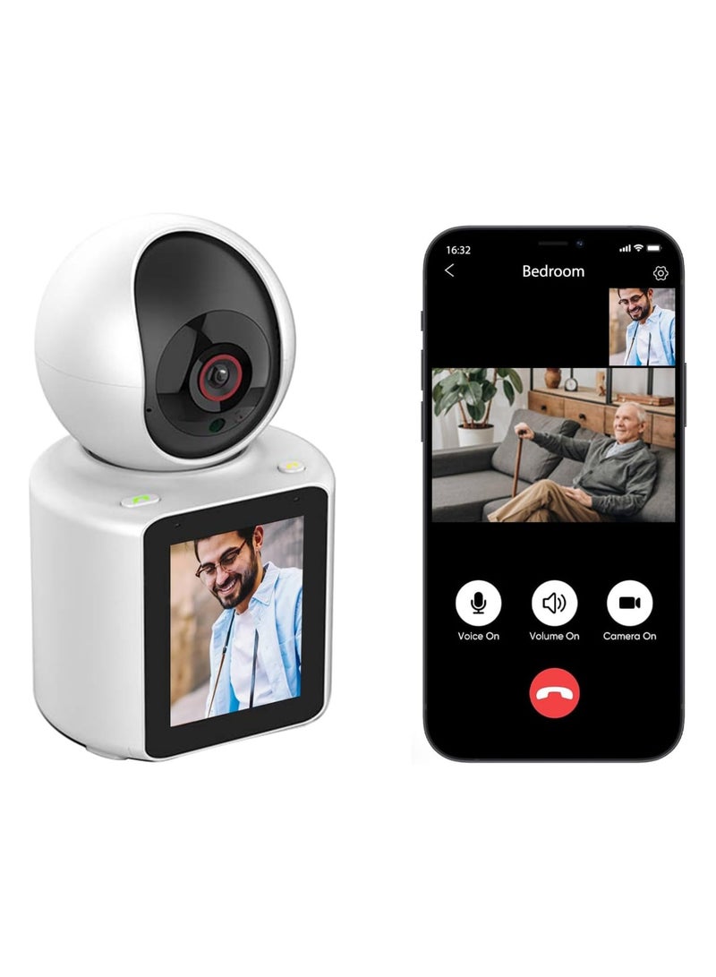 Two-Way Video Calling Camera with 2.8 inch HD Screen, 1080P Indoor Home Security Camera, Indoor Home Nanny Camera,Baby/Elder/Nanny/Dog/Pet Camera with Phone App