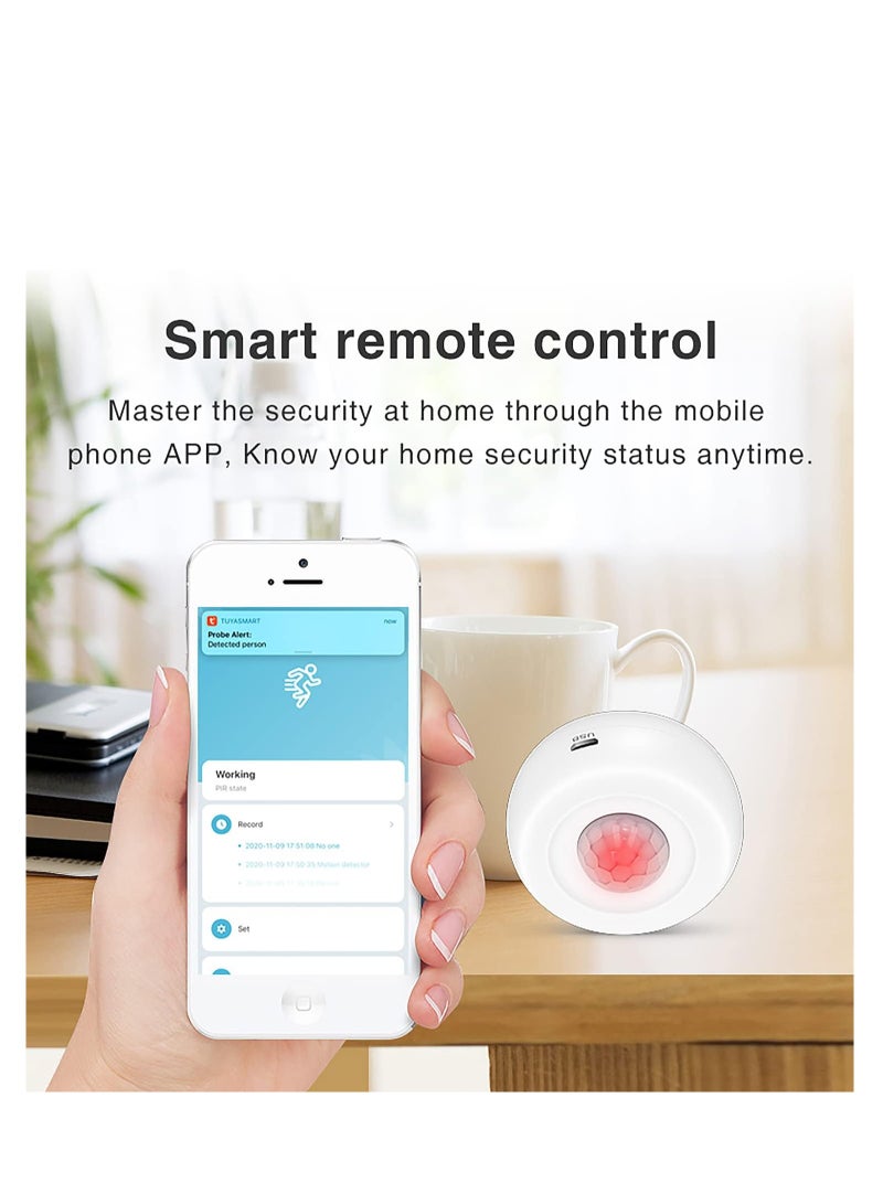 WiFi Smart Motion Sensor - Wireless PIR Detector with 360° Detection, Free App Alerts, No Hub Needed, Compatible with Alexa for Enhanced Home Security.