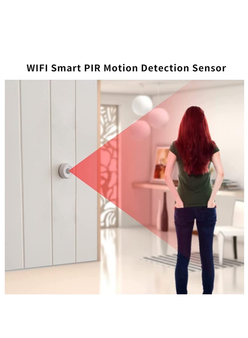 WiFi Smart Motion Sensor - Wireless PIR Detector with 360° Detection, Free App Alerts, No Hub Needed, Compatible with Alexa for Enhanced Home Security.