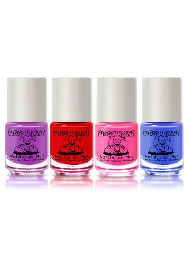 100% Non-Toxic Girls Nail Polish - Safe, Chemical Free Low Odor For Kids, Scented 4 Polish Set