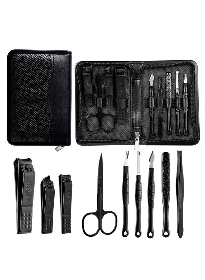 Manicure Set Nail Clippers Set Gifts For Men/Women Professional Pedicure Kit Nail Scissors Grooming Kit Personal Care Tool Kit Nail Tools With Black Leather Travel Case