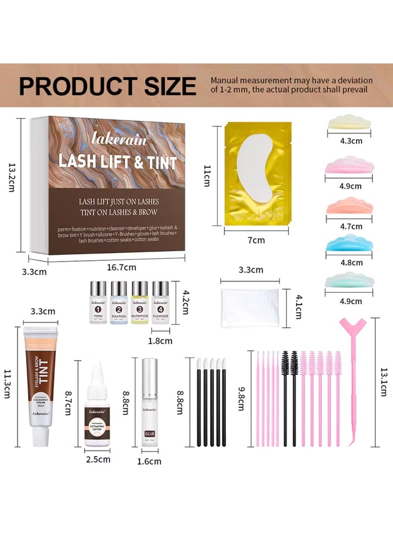 Lash Lift and Tint Dye Kit Eyelash and Eyebrow Tint Dye Color Kit Professional Eyelash Lifting Kit for Home and Salon Use Lash Lifting Kit with Tools Eyebrow Tint Dye Kit Eyebrow Lash Color Kit Black