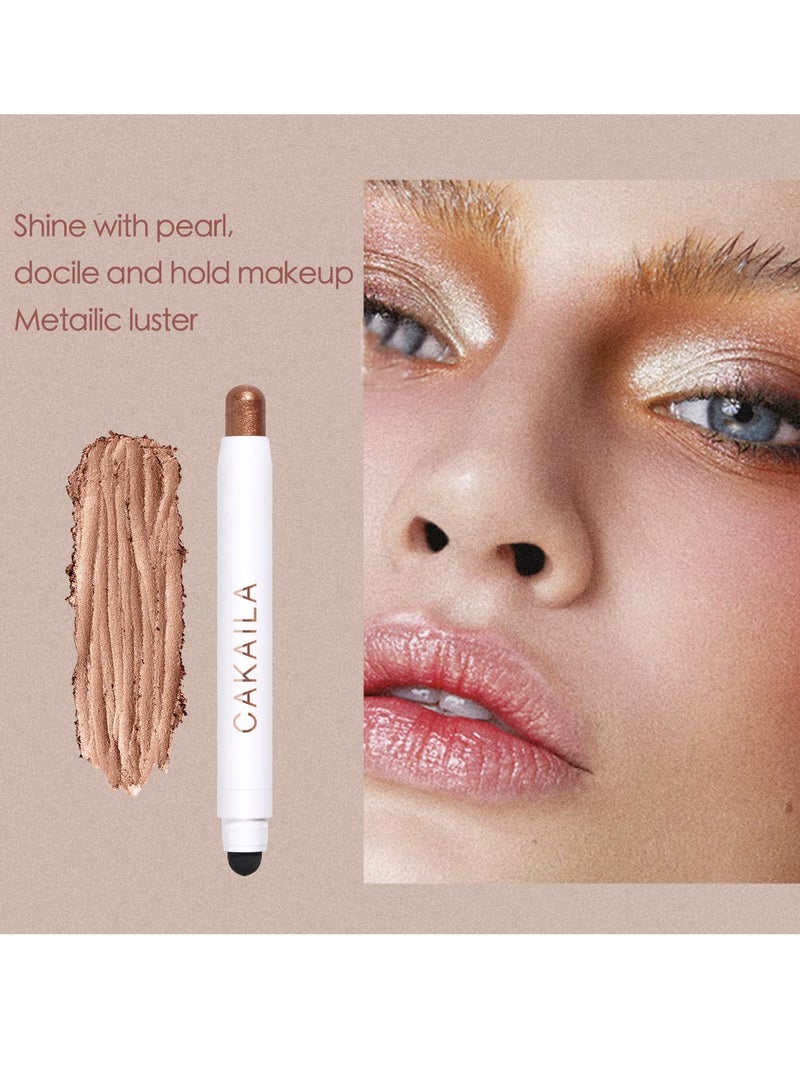 6 Pcs Matte Eyeshadow Pencil Set - Professional Waterproof Cream Eyeshadow Sticks for Long-Lasting Makeup, Eye Brightening Highlighter in Copper Shades. Perfect for Stunning Looks!