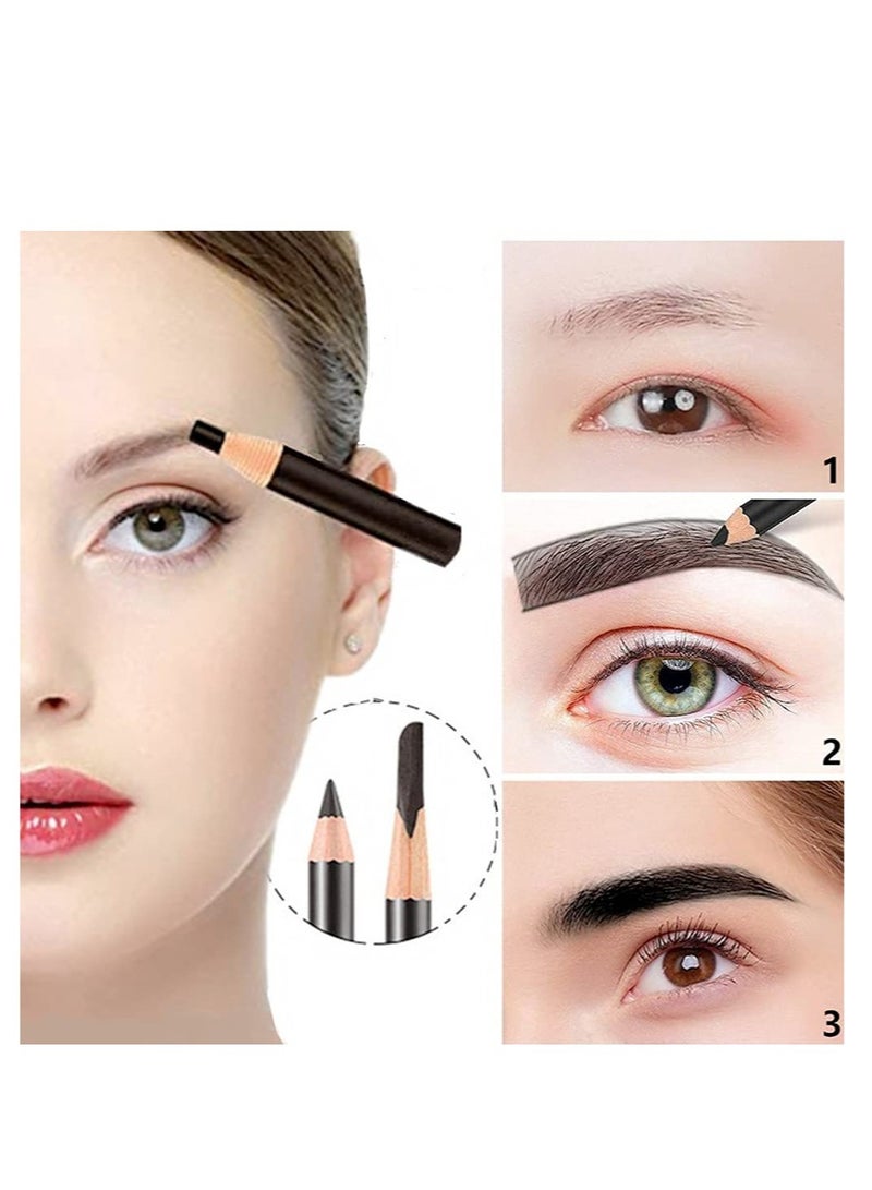 12 Waterproof Eyebrow Pencils for Long Lasting Makeup, Sweatproof Eye Makeup Pens for Women, Professional Black Eyeliner Pencils