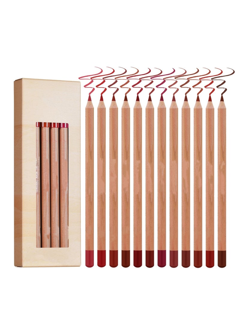 12 Vibrant Colors Waterproof Lip Liner Set Long Lasting Smooth Formula Effortless Contouring and Definition Perfect for Natural Makeup