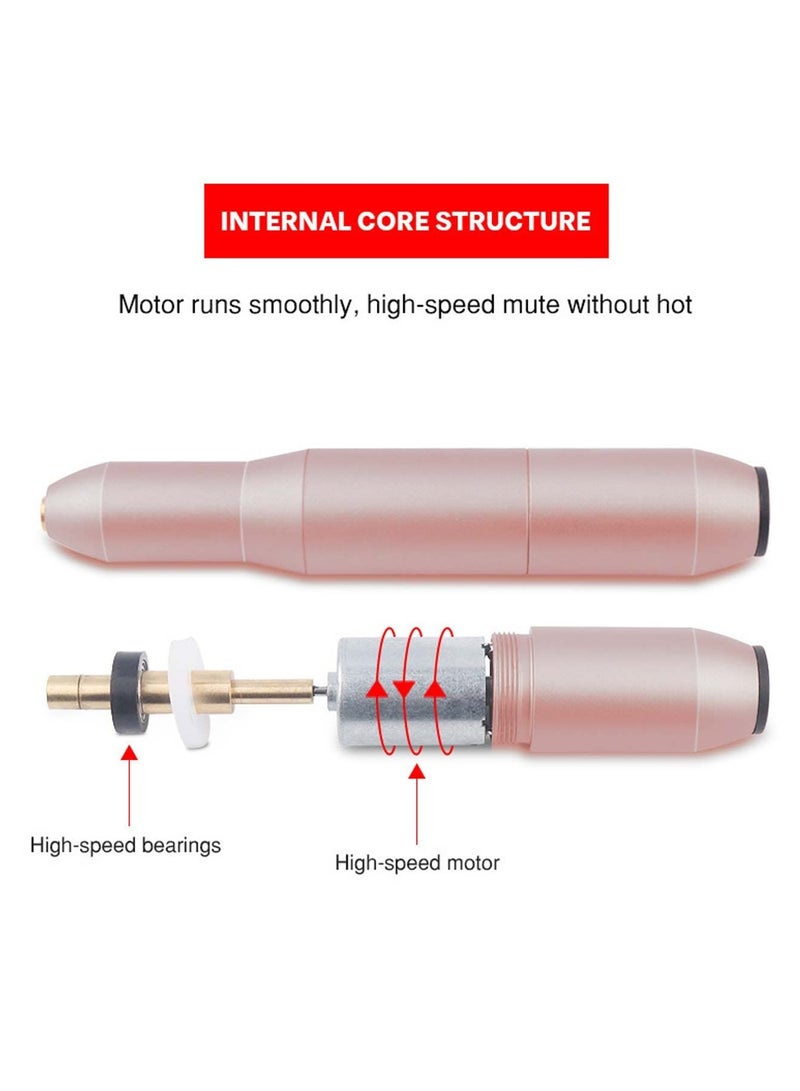 Portable Electric Nail File with 20000 RPM, 6 Interchangeable Drills and Sand Bands for Grinding, Polishing, and Nail Removal Tools