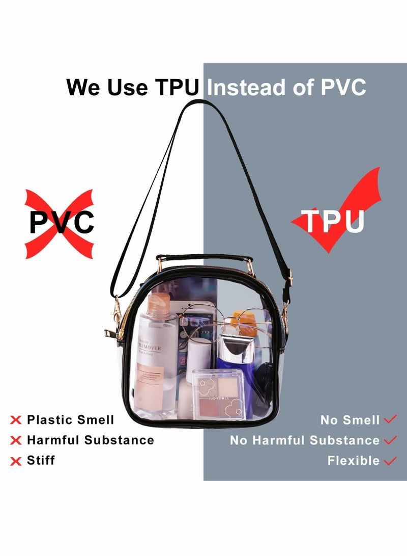 Transparent Handbag for Women Stadium Use, Clear Crossbody Tote Bag for Events