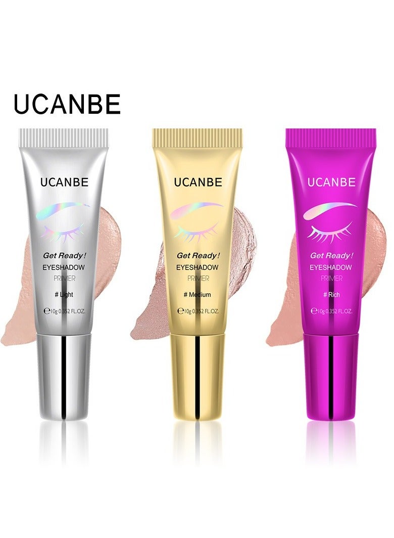 UCANBE 3-Piece Lightweight Eye Primer Set for Crease-Proof & Brightening Effect