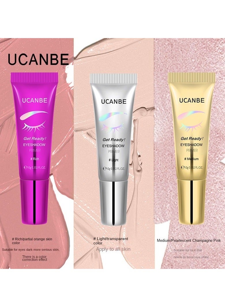 UCANBE 3-Piece Lightweight Eye Primer Set for Crease-Proof & Brightening Effect