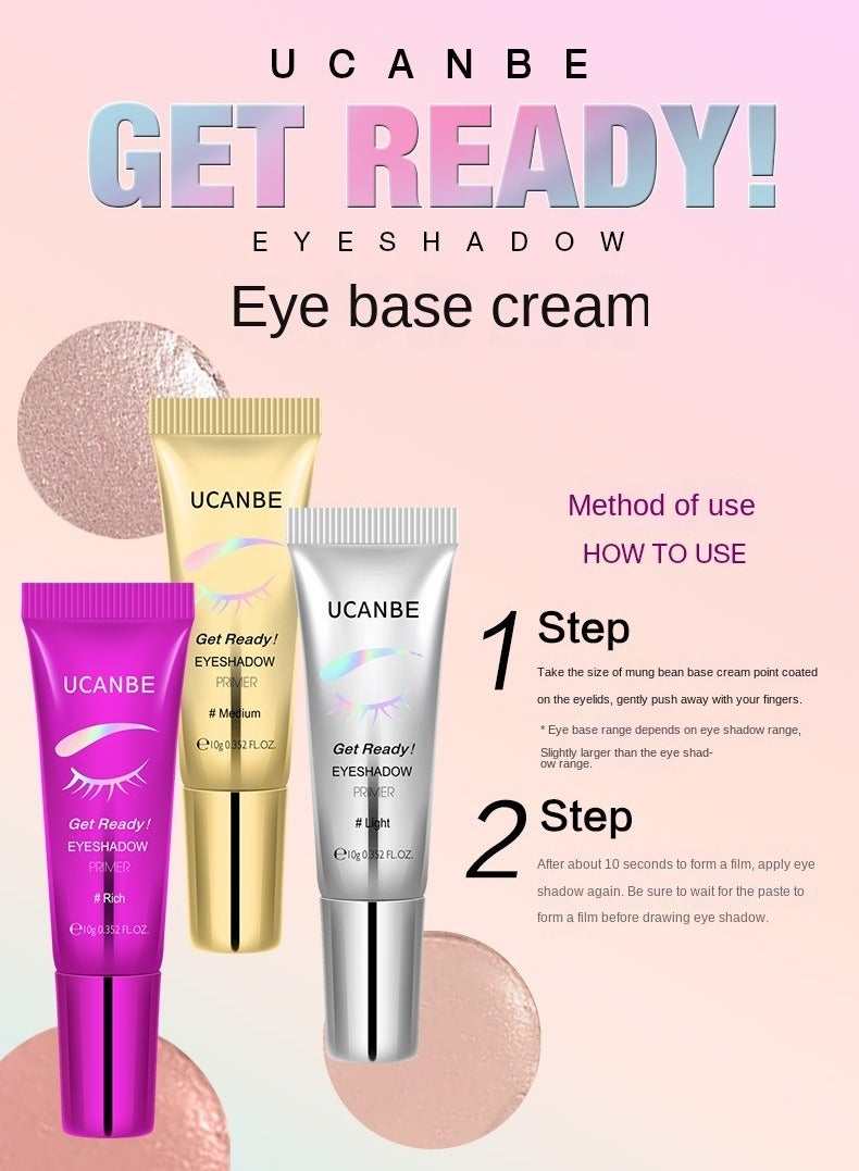 UCANBE 3-Piece Lightweight Eye Primer Set for Crease-Proof & Brightening Effect