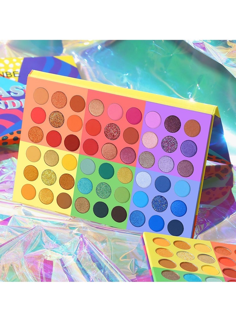 UCANBE 54-Color Splashy Candies Eyeshadow Palette for Vibrant Candy-Inspired Makeup