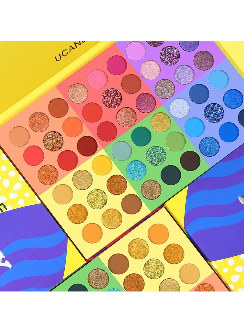 UCANBE 54-Color Splashy Candies Eyeshadow Palette for Vibrant Candy-Inspired Makeup