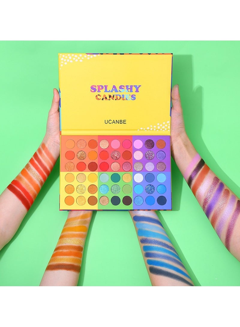 UCANBE 54-Color Splashy Candies Eyeshadow Palette for Vibrant Candy-Inspired Makeup