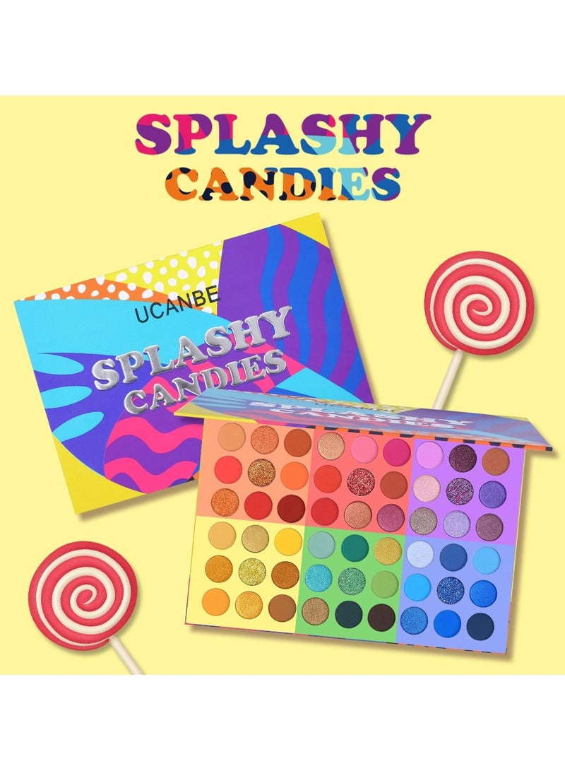 UCANBE 54-Color Splashy Candies Eyeshadow Palette for Vibrant Candy-Inspired Makeup