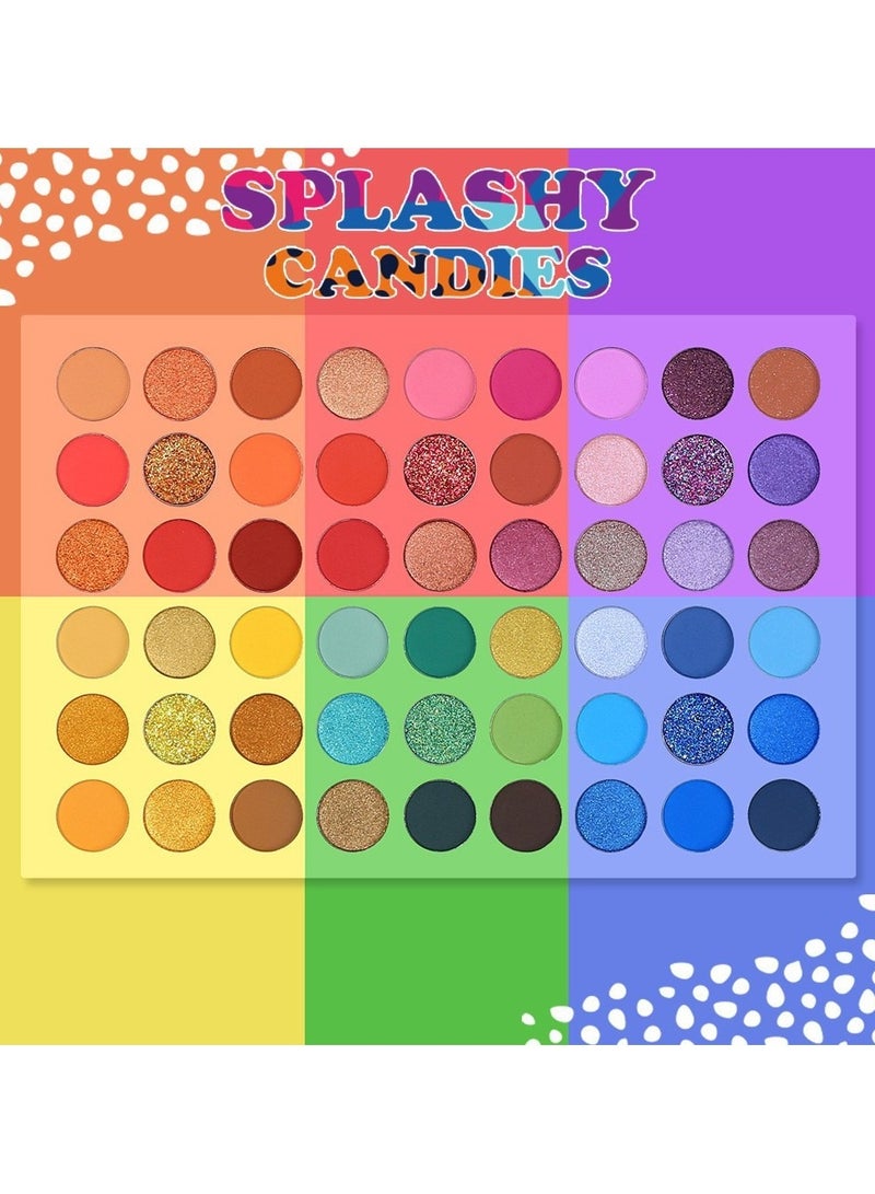 UCANBE 54-Color Splashy Candies Eyeshadow Palette for Vibrant Candy-Inspired Makeup