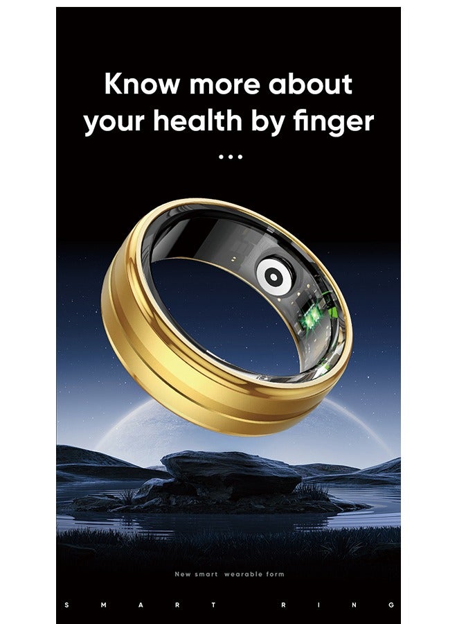 R06 QRing Smart Ring - Step Counter, Heart Rate Monitor, Blood Oxygen Saturation, Sleep Tracker, IP68 Waterproof,Does not include charging case, comes with charging cable