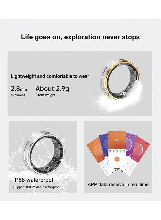 Smart Ring SR - Heart Rate, Blood Oxygen, Sleep Tracking, Step Counting, IP68 Waterproof,line charger