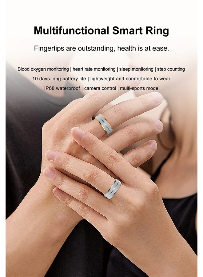 Smart Ring SR - Heart Rate, Blood Oxygen, Sleep Tracking, Step Counting, IP68 Waterproof,line charger