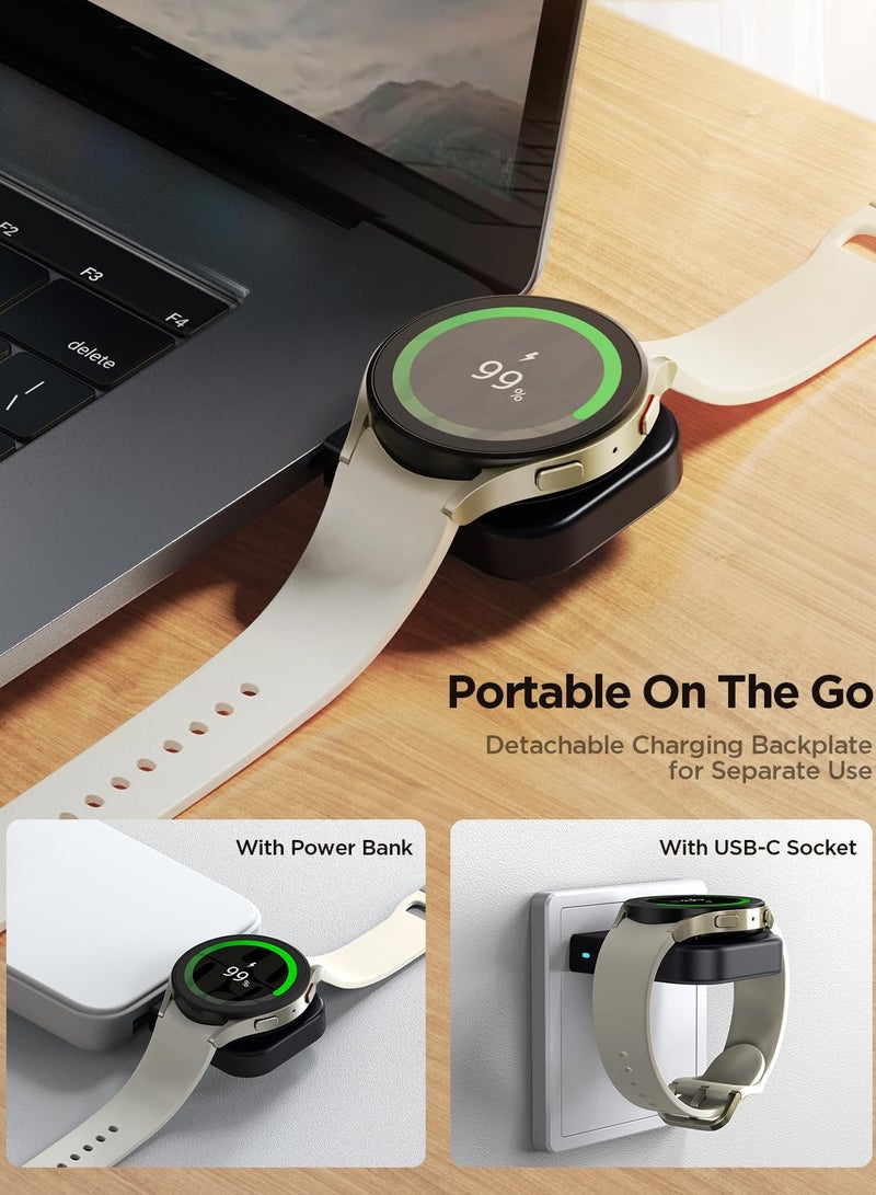 Removable Charging Dock for Samsung Galaxy Watch, Magnetic Watch Charger with USB C Cable Fast Charging for Samsung Galaxy Watch 6/6 Classic/5 Pro/5/4/4 Classic/3, Active 2/1