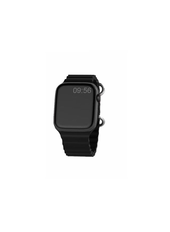 Smart Watch with Three Set Strap and Wireless Charger Black