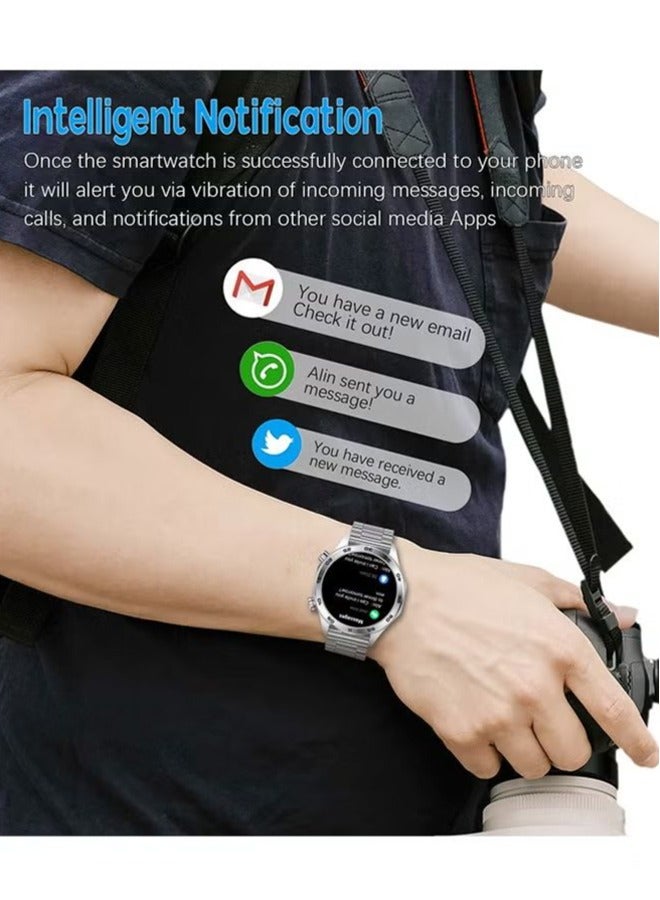 Men's Smart Watch Sports Fitness Watch, High-Definition Tracker With LED Flashlight, IP67 Waterproof Smart Watch With Sleep Monitor, Silver