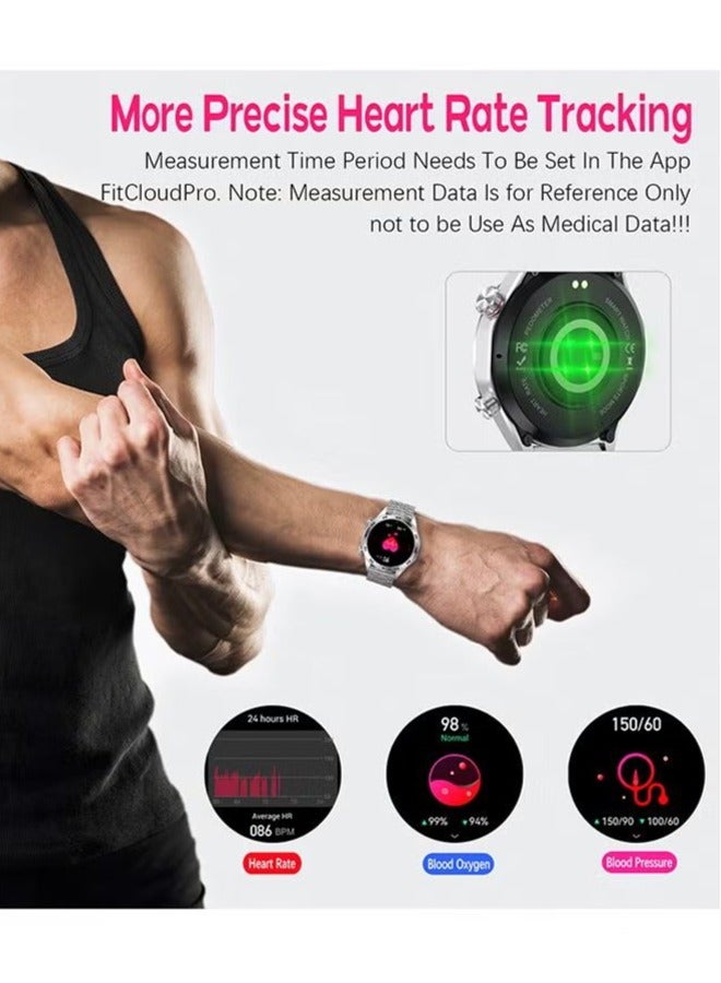 Men's Smart Watch Sports Fitness Watch, High-Definition Tracker With LED Flashlight, IP67 Waterproof Smart Watch With Sleep Monitor, Silver